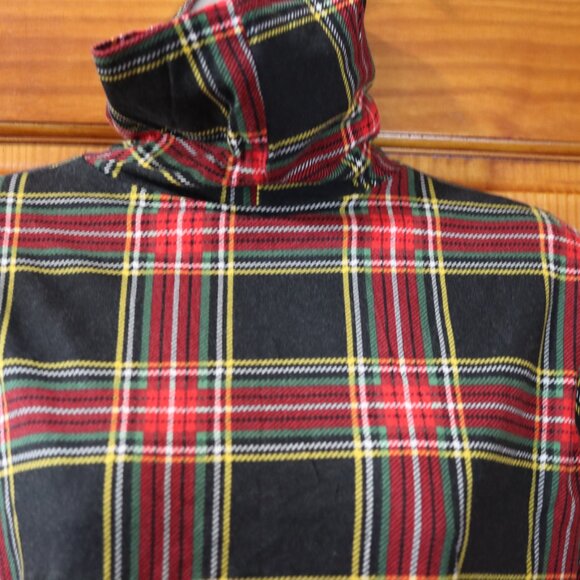 J. Crew Classic Plaid Turtle Neck Long Sleeve T-shirt LG - Picture 2 of 12